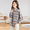 【特惠不退换】复古翻领格子长袖衬衫女秋新款通勤韩系宽松百搭刺绣衬衣    MJ-56063 商品缩略图2