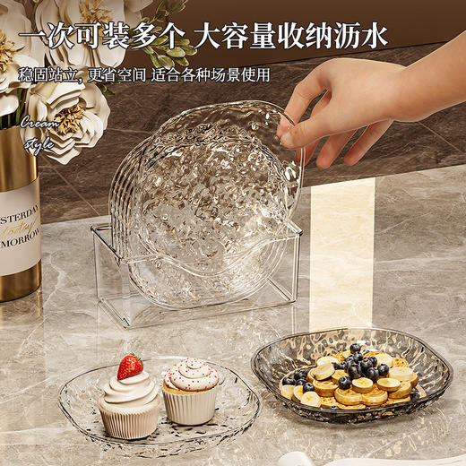 吐骨碟水波纹路家用轻奢透明小盘子食品级餐桌水果小吃碟吐骨头盘 商品图1