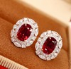2.07ct刻面红宝石耳钉 商品缩略图2