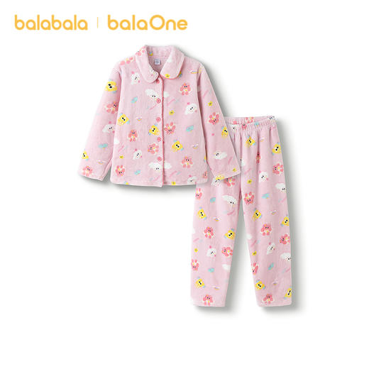 【奶噗噗IP】巴拉巴拉balaOne儿童家居服套装女2025冬新款法兰绒 商品图4
