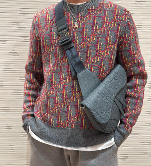 中性款圆领长袖針織提花毛衣010 商品图3