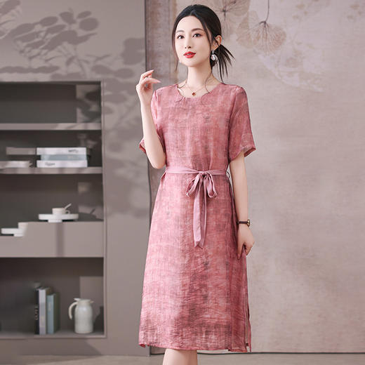 GYYays5259时尚妈妈款冰丝连衣裙女夏季2025新款高端中老年妈妈夏装洋气裙子 商品图1