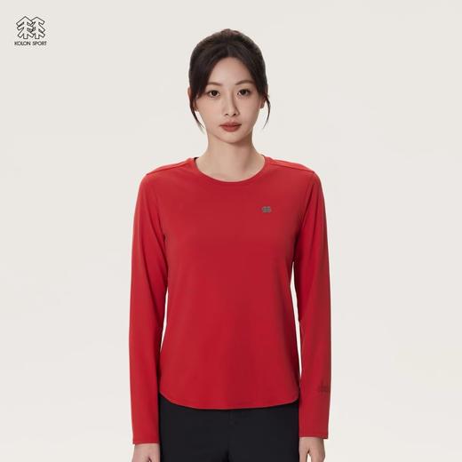 点此购买 可隆春秋女子经典圆领套头拼接收腰修身长袖运动休闲打底卫衣 37 326272 商品图5