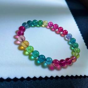 7mm单圈彩虹碧玺手串