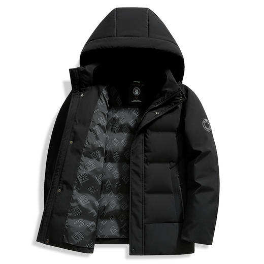 【含鹅绒】圣得西时尚风男士羽绒服2025冬季新款可脱卸连帽外套 商品图12