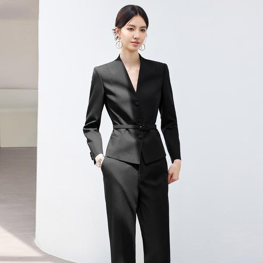 IWY/黑色西装套装女正式场合接待工作服高端酒店前台职业装正装25CP741 商品图3