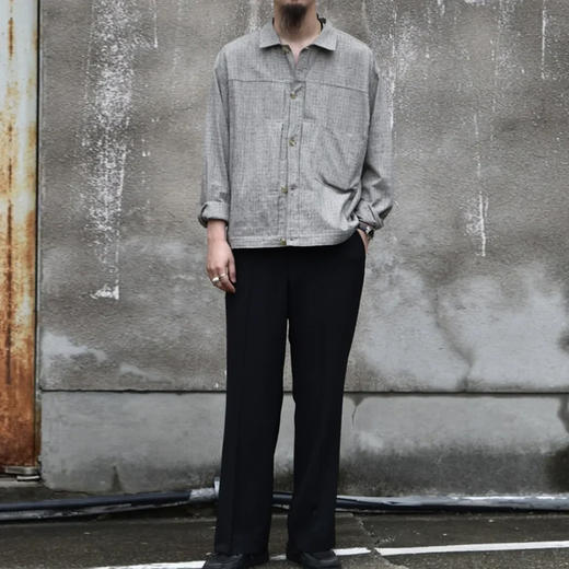 marka REGULAR STRAIGHT TROUSERS 羊毛混纺直筒长裤 商品图1