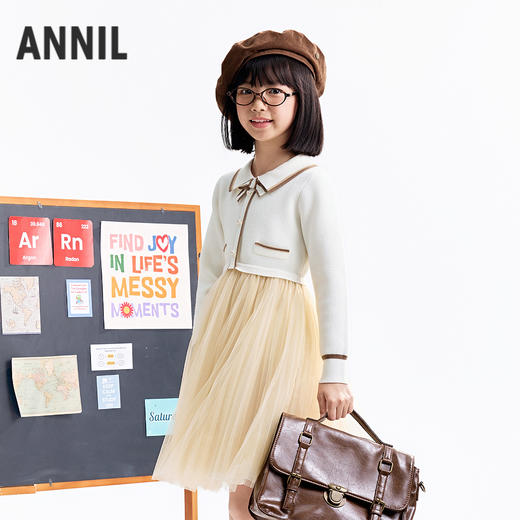 【实体店同款】女童长袖连衣裙秋季新款安奈儿童装AG533030 商品图1