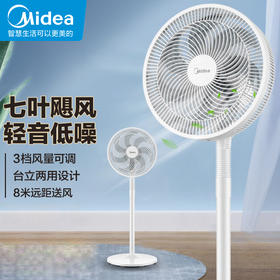 美的（Midea）电风扇落地电扇台式桌面台扇办公室宿舍低音空气循环扇小电扇白色落地扇 SAF30AC