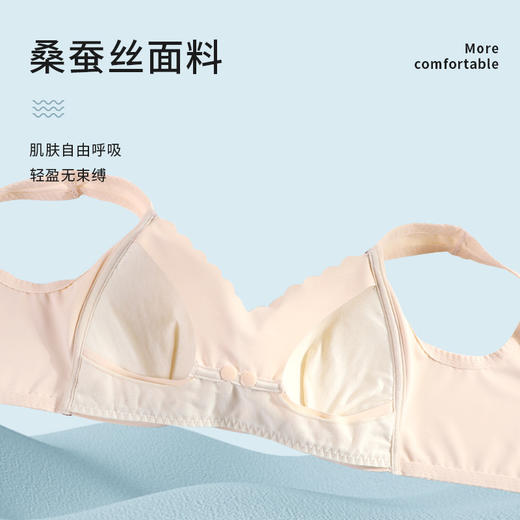 【哺乳内衣蚕丝无钢圈】孕妇抹胸聚拢支撑 薄款真丝透气无痕夏季文胸 商品图3