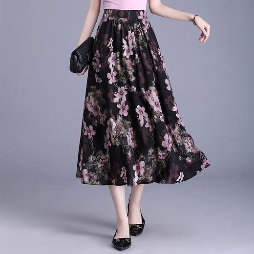 时尚印花中长款雪纺半身裙，韩版气质女士a字裙MYX-AS7333 商品图2