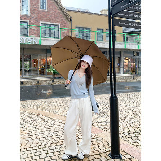 <曾小咸推荐>纯欲挂脖V领假两件针织衫 商品图3