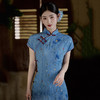 SC21787中式蓝色改良旗袍女夏季2025新款日常可穿高级感国风刺绣连衣裙 商品缩略图4