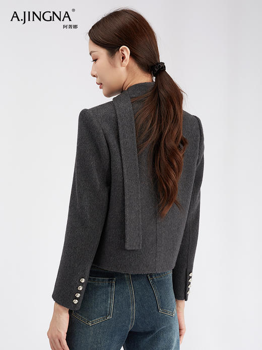 【商城同款】阿菁娜法式优雅短款小香风山羊绒外套F30D211027 商品图2