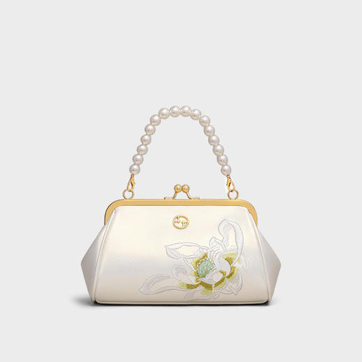 【预售3天】2025新款女包真皮单肩手提妈妈包高级感刺绣手拎包V93205 商品图1