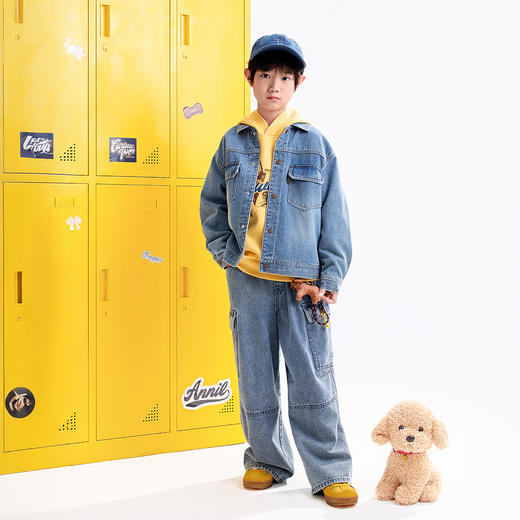 【实体店同款】男童全腰梭织牛仔单裤秋季新款安奈儿童装AB536111 商品图5