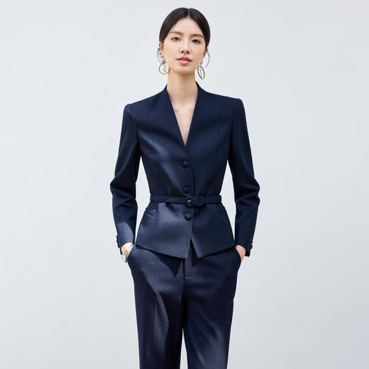 IWY/高级感藏青色西装套装女秋冬干练修身售楼部销售接待职业装25CP8120 商品图3