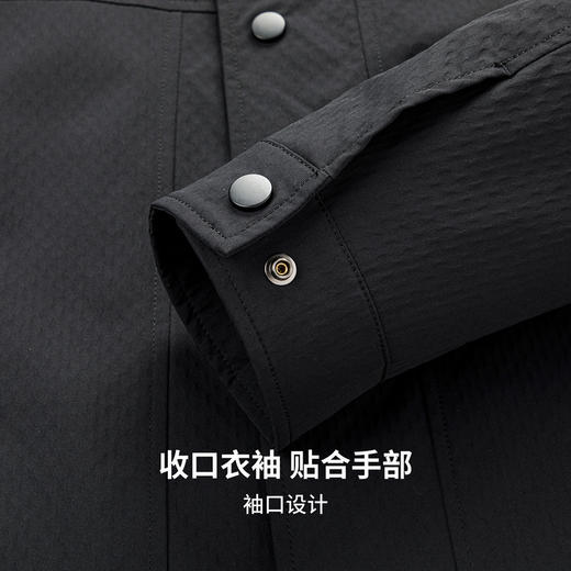 圣得西男士经典翻领夹克2025年秋季新款时尚渔网压花纹理休闲外套 商品图8