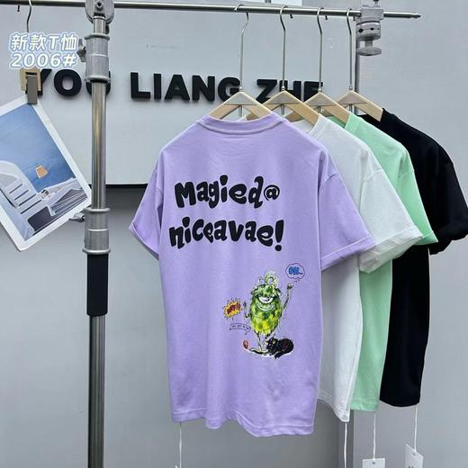 新款简约印花涂鸦短袖T恤男韩版时尚痞帅宽松休闲半袖上衣   YLZ-MZ-2006* 商品图1