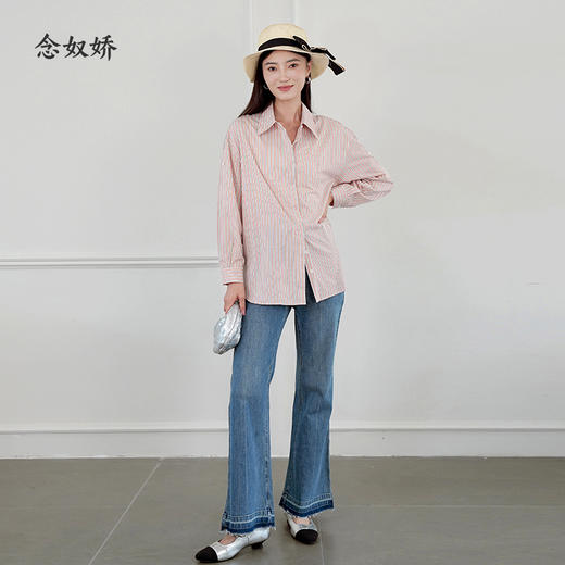 【商场同款】CNB5845 “ 纯棉条纹衬衫 ” 文艺淡雅色系条纹衬衫 商品图9