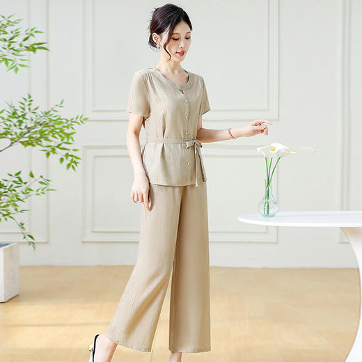韩版系带气质优雅，妈妈装休闲两件套QYM-YXJY-725196 商品图2