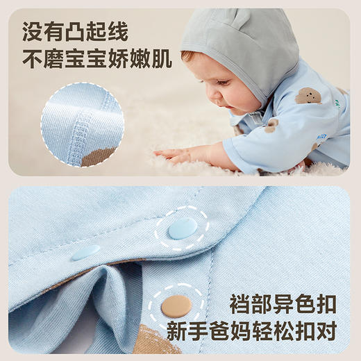 【植物芯】迷你巴拉婴儿连体衣宝宝衣服新生儿纯棉亲肤2件装 商品图4