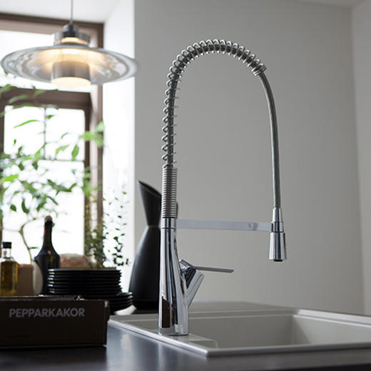 日本三荣SANEI高抛鹅颈型中岛混合水抽拉厨房龙头 K8731JV-13 商品图8