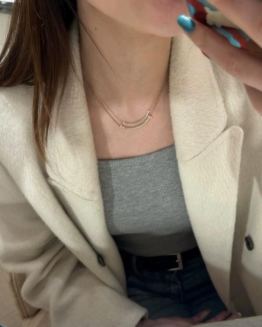 蒂芙尼 T新版微笑满钻项链 v金材质闪闪惹人爱✨（ZS*XTY） 商品图5