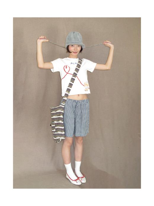 Kaiy Xiao 早秋系列 红线小兔子插画短T 商品图2