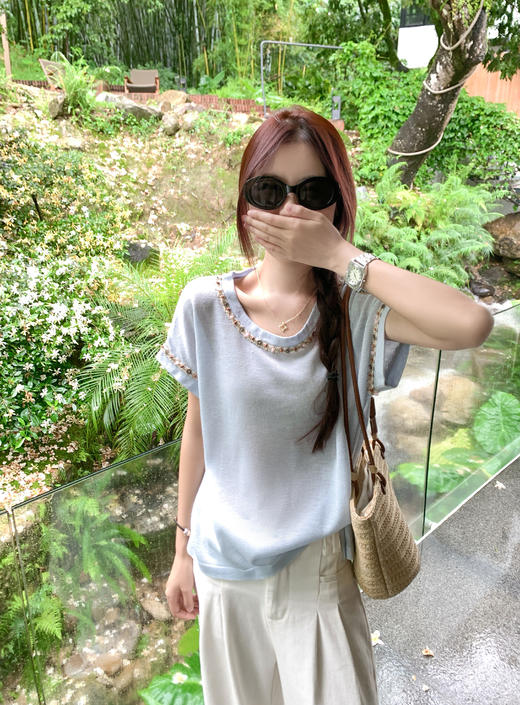 <曾小咸推荐>现货秒杀！卖完不补 ！微信打折价！正肩圆领百搭短袖 日常 119.99 立减50 秒杀69.99！ 商品图5