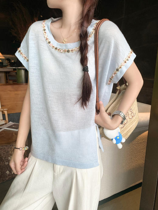 <曾小咸推荐>现货秒杀！卖完不补 ！微信打折价！正肩圆领百搭短袖 日常 119.99 立减50 秒杀69.99！ 商品图6