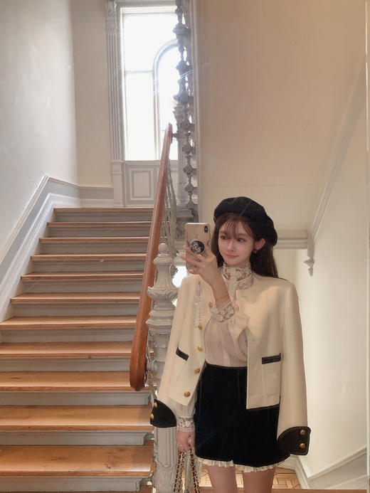 金蘑菇菇 奥斯汀手工坊/白金小香套组 早秋英式精致感时尚套装 商品图3