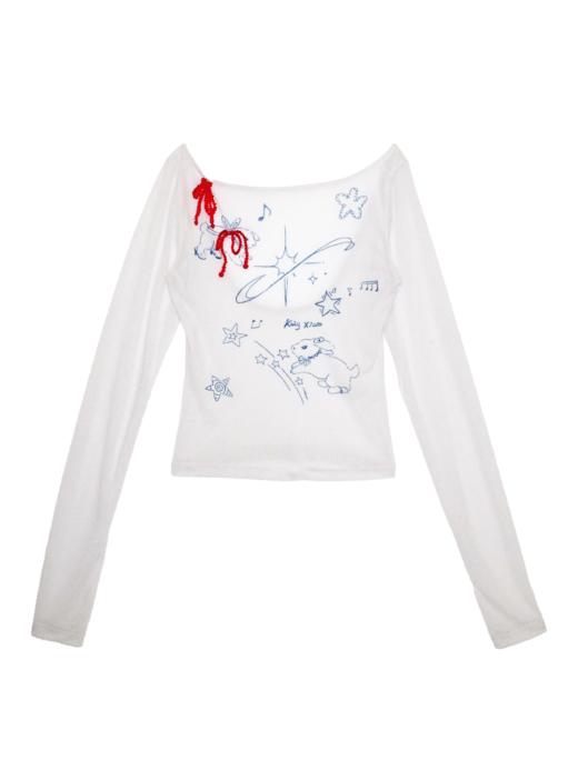 Kaiy Xiao 早秋系列 蝴蝶结串珠 星月双兔长袖 商品图3