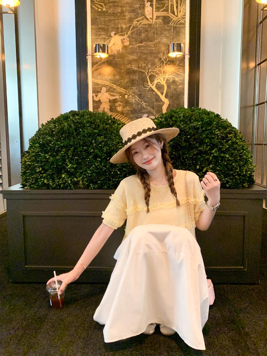 【149元任选2件】最后一波现货！温柔风黄色蕾丝花边短袖 商品图7