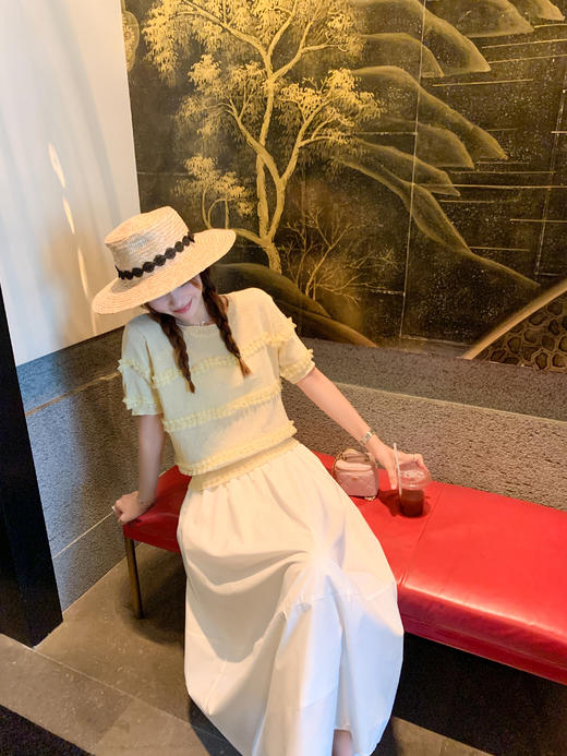 【149元任选2件】最后一波现货！温柔风黄色蕾丝花边短袖 商品图6