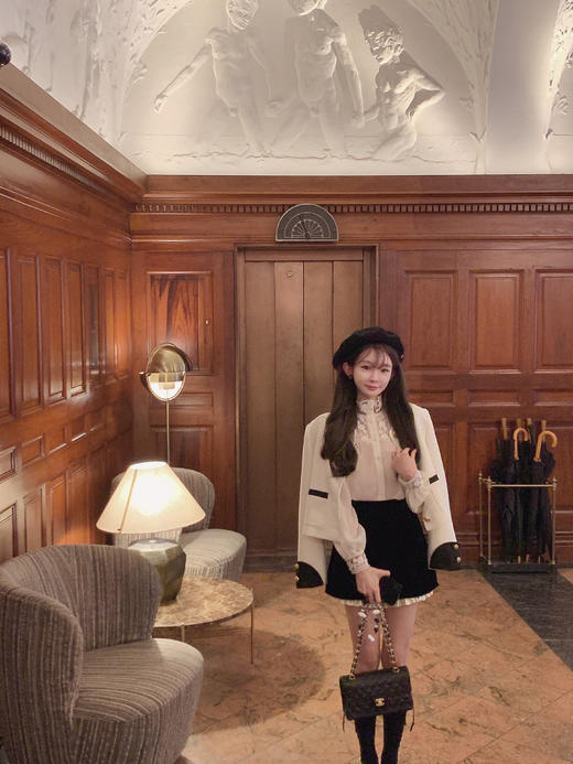 金蘑菇菇 奥斯汀手工坊/白金小香套组 早秋英式精致感时尚套装 商品图4