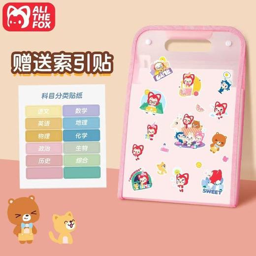 🌟开学季必备试卷收纳袋来啦‼🥳 送科目分类贴和阿狸贴纸！💥【阿狸 竖式手提风琴试卷收纳包】🤩有了这个收纳袋再也不用担心找不到试卷啦❗  商品图2