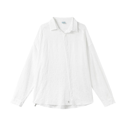 CryingCenter 中性 三色方格泡泡纱海草长袖衬衫 哭喊中心 商品图6