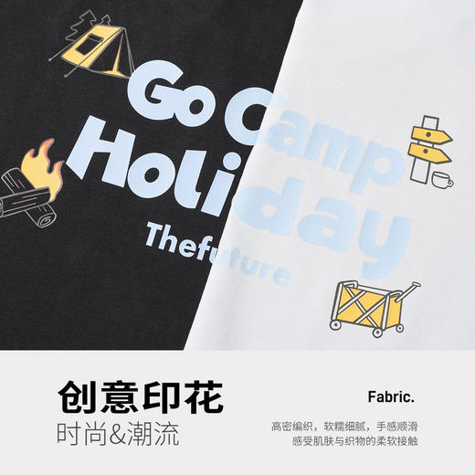 GXG男装【凉感透气】25夏季创意后背露营图案吸湿速干男式短袖T恤K&C 商品图8