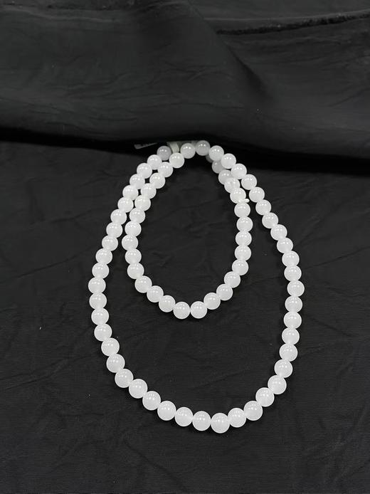 【于田产和田玉95料羊脂白卡6圆珠项链】规格6mm，出证书，发货1~五天，48小时鉴赏期 商品图3