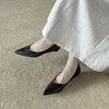 【预售5天】小牛皮羊翻法式极简风斜V口低跟鞋女一脚蹬气质尖头通勤工作鞋DMJ&82605 商品缩略图4