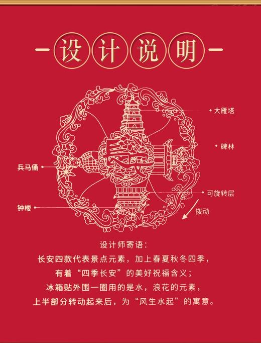 冰箱贴丨四季长安 金属旋转冰箱贴 商品图9