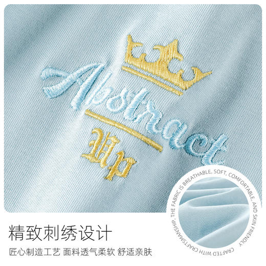 GXG男装【皇冠绣花】25夏季时尚字母刺绣轻薄透气男式纯棉短袖t恤K&C 商品图5
