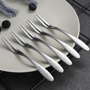 美厨（maxcook）304不锈钢水果叉 甜品叉月饼叉5件套 MCGC795 /厨具 /餐具 /刀/叉/勺 商品图1