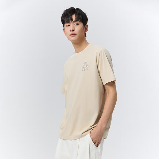 GXG男装【凉感面料】25夏季凉爽透气百搭打底运动短袖男式圆领T恤K&C 商品图11