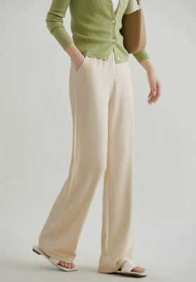 夏季凉皮神裤自带凉感垂顺高腰直筒垂落直流裤