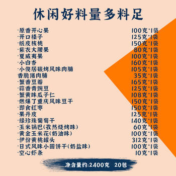 来伊份 坚果礼盒 炒货零食干果组合大礼包 福兔新春2400g 企业团购福利1 商品图4