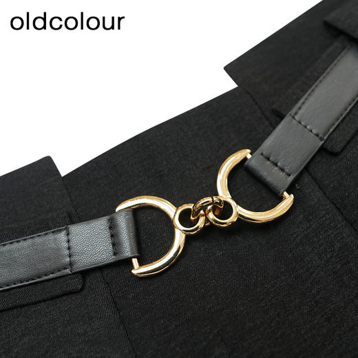 oldcolour商场同款春秋款黑色时尚显瘦设计感短裙女P24061431 商品图2