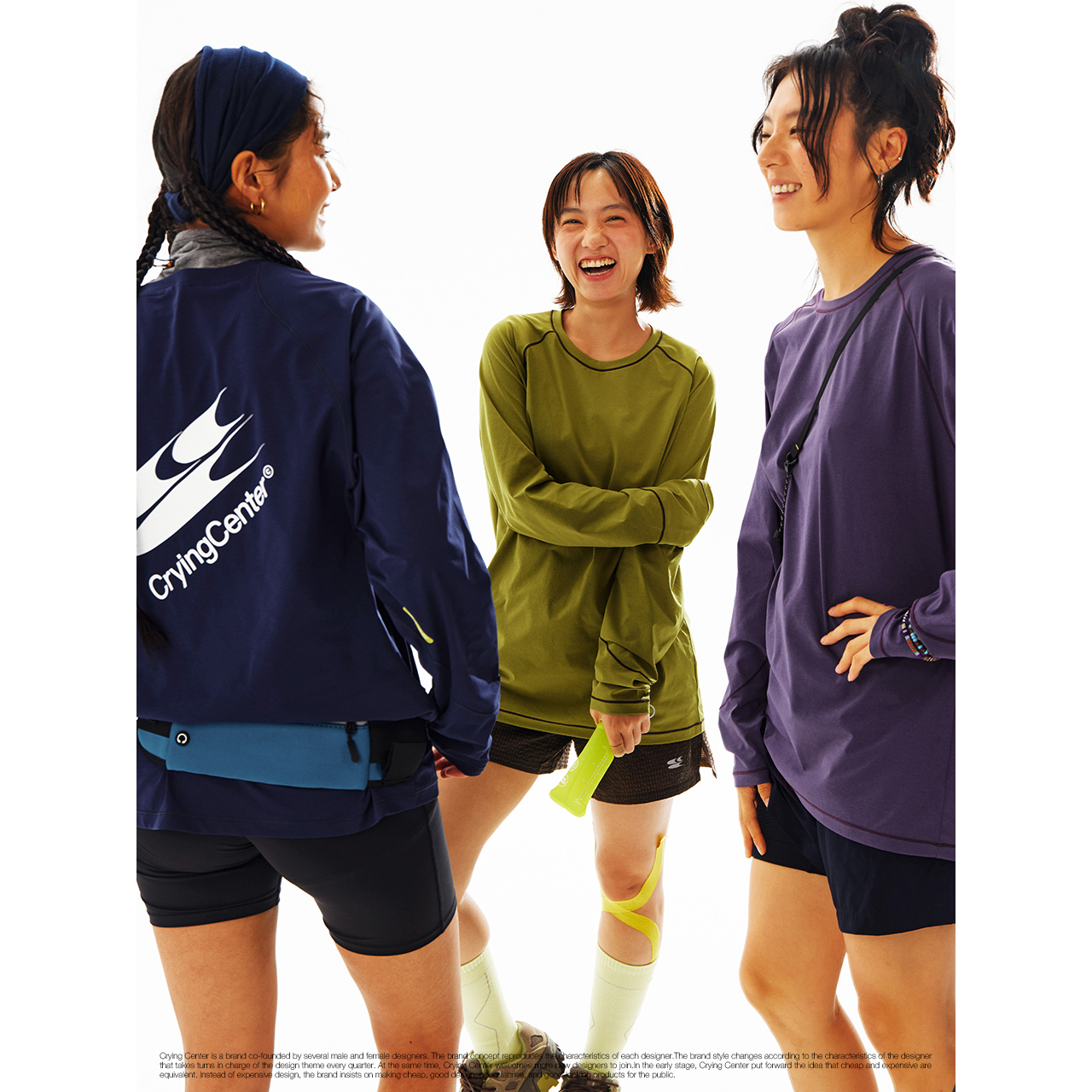 CryingCenter经典撞色吸湿速干户外运动跑步训练服长袖男女款