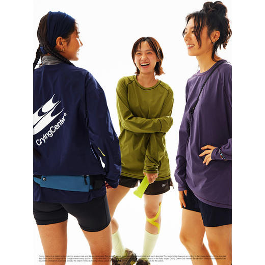 CryingCenter经典撞色轻量吸湿速干户外运动跑步训练服长袖男女款 商品图0